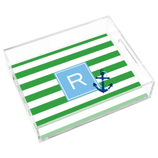 Stripe Anchor Lucite Trays